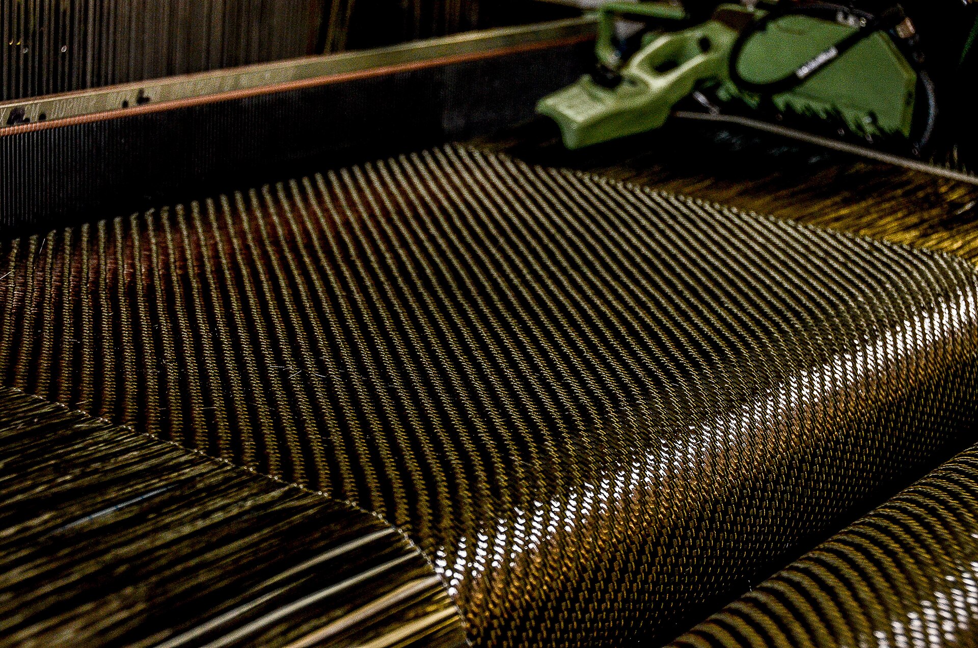 High-performance fibre being woven